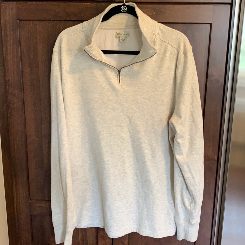 XL Men JCrew Cream/Ivory Half Zip Sweatshirt